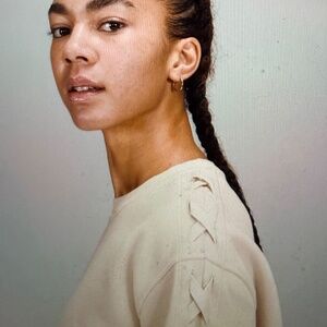 Lululemon Braided Sleeve Pullover White Opal - Size 4